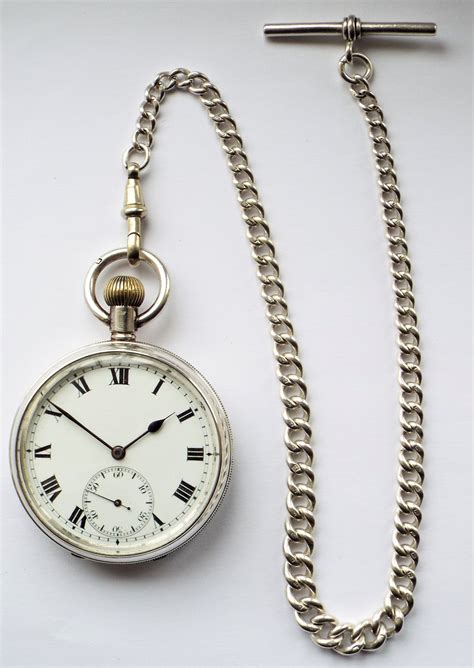 pocket watch chains silver.